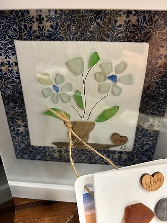 Framed seaglass art