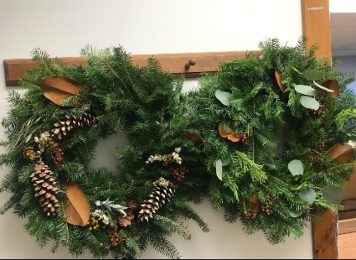 Custom mixed green wreaths large grande
